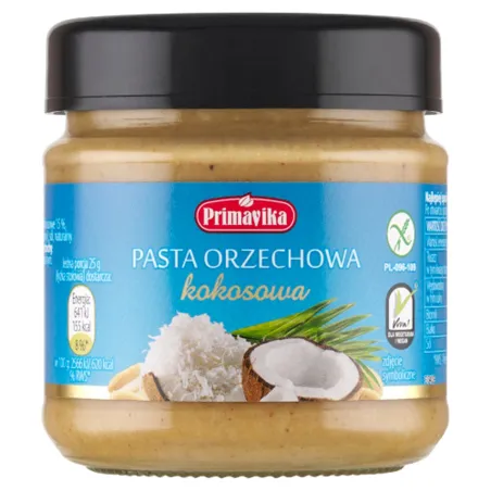Pasta orzechowa kokosowa BIO 190 g – Primavika | Bezglutenowe