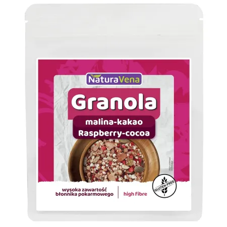 GRANOLA MALINA-KAKAO BEZGLUTENOWA 200 g - NATURAVENA