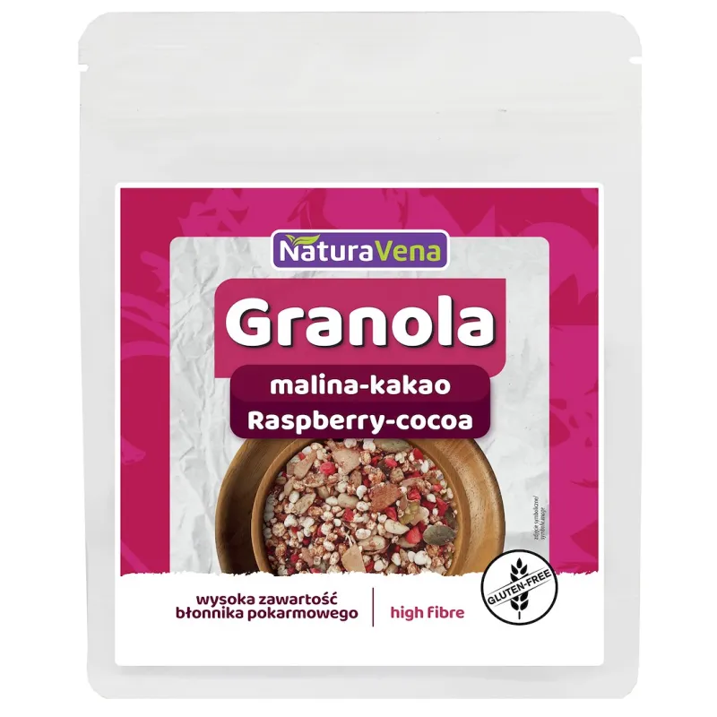 GRANOLA MALINA-KAKAO BEZGLUTENOWA 200 g - NATURAVENA
