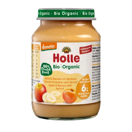 Jabłko, Banan & Morela BIO 190 g – Holle