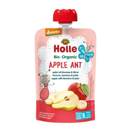 Mus jabłkowa Mrówka BIO 100 g – Holle, bez cukru