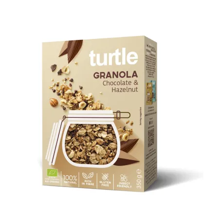 Granola czekolada & orzechy laskowe BIO 350 g – Turtle