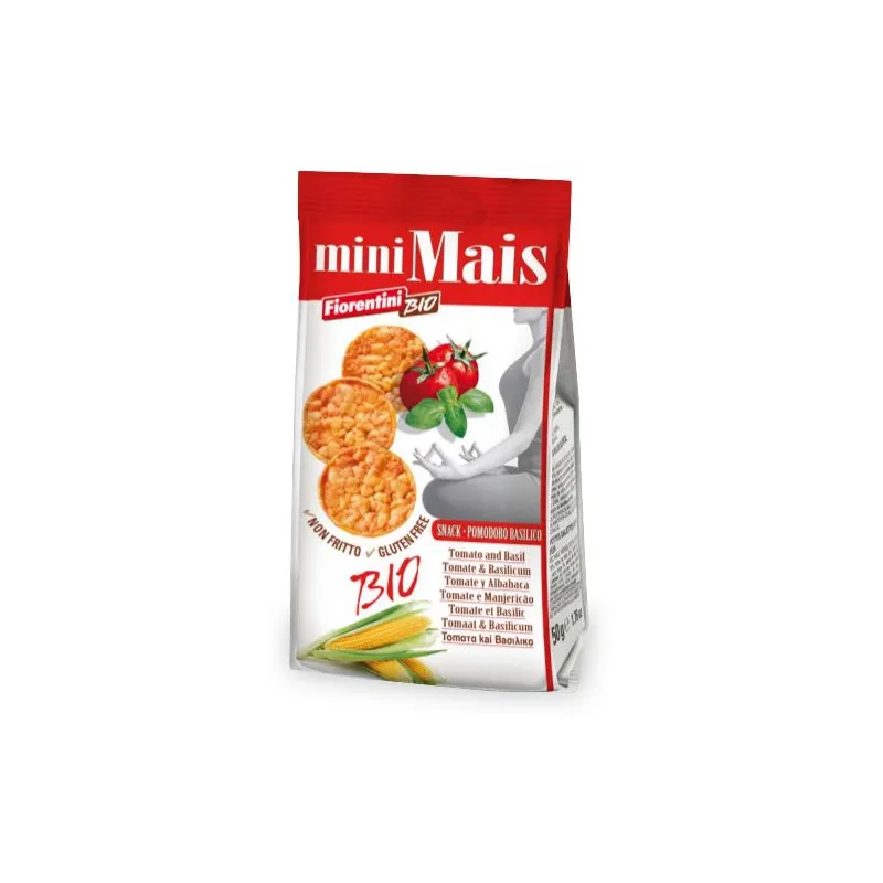 Krążki Kukurydziane z Pomidorami i Bazylią BIO 50 g - Bezglutenowe
