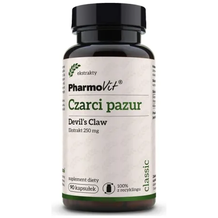 Czarci pazur Pharmovit 250 mg 90 kapsułek bezglutenowy