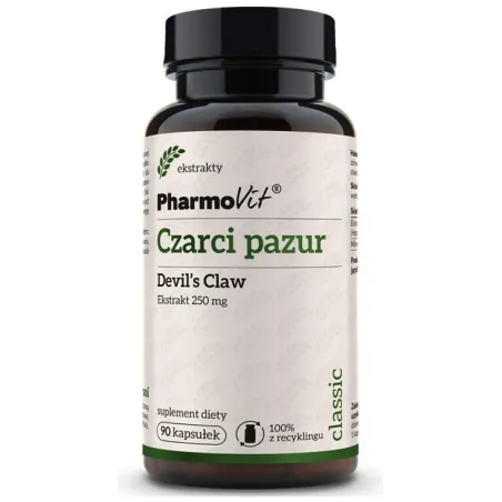 Czarci pazur Pharmovit 250 mg 90 kapsułek bezglutenowy