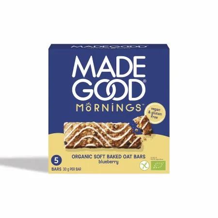 Batoniki owsiane soft z jagodami bezglutenowe BIO (5 x 30 g) – MadeGood Mornings
