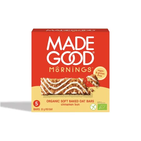 Batoniki owsiane soft z cynamonem bezglutenowe BIO (5 x 30 g) – MadeGood Mornings