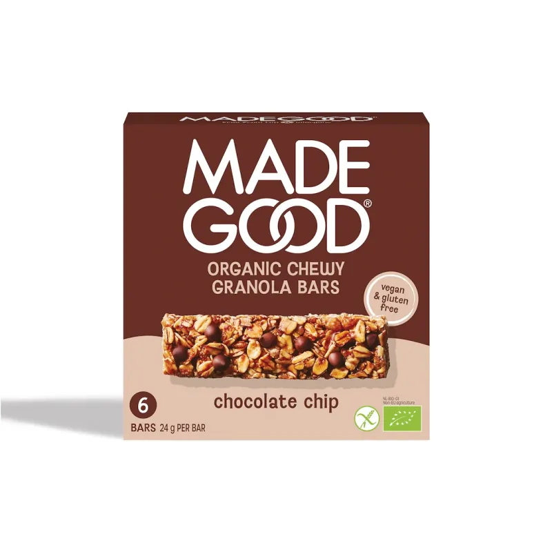 Batoniki Granola Crunchy z czekoladą bezglutenowe BIO (6 x 24 g) – MadeGood