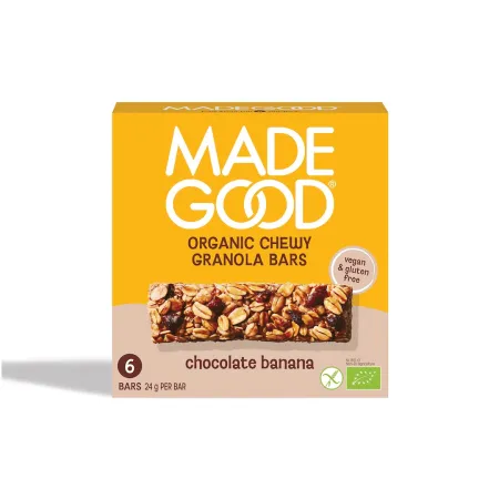 Batoniki Granola Crunchy z czekoladą i bananem bezglutenowe BIO (6 x 24 g) – MadeGood