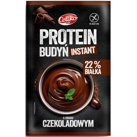 Budyń proteinowy instant o smaku czekoladowym bezglutenowy 40 g – Celiko