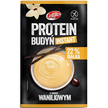 Budyń proteinowy instant o smaku waniliowym bezglutenowy 40 g – Celiko