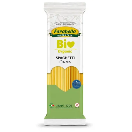 Makaron kukurydziano-ryżowy spaghetti bezglutenowy BIO 340 g – Farabella