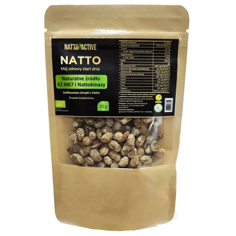 Chrupki z natto liofilizowane bezglutenowe BIO 20 g – Natto