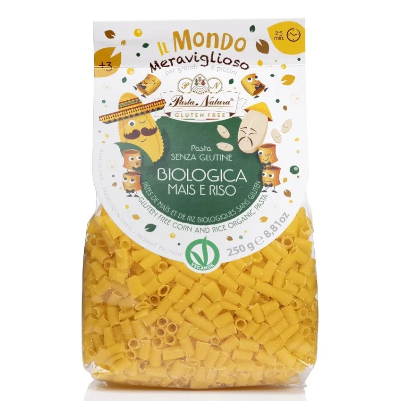 Makaron kukurydziano-ryżowy mini rurka BIO 250 g – Pasta Natura