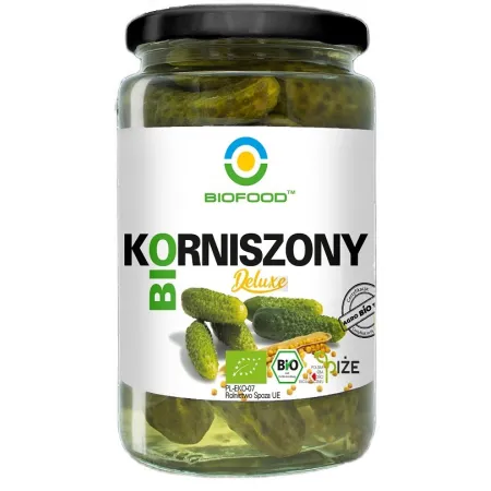 Ogórki korniszony Deluxe bezglutenowe BIO 700 g – Bio Food