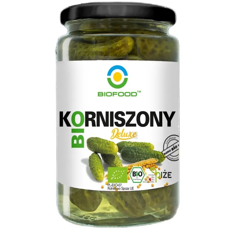 Ogórki korniszony Deluxe bezglutenowe BIO 700 g – Bio Food