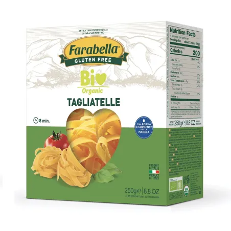 Makaron kukurydziano-ryżowy Tagliatelle bezglutenowy BIO 250 g – Farabella