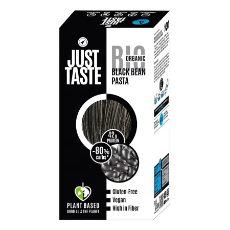 Makaron proteinowy z fasoli czarnej i soi zielonej bezglutenowy BIO 250 g – Just Taste