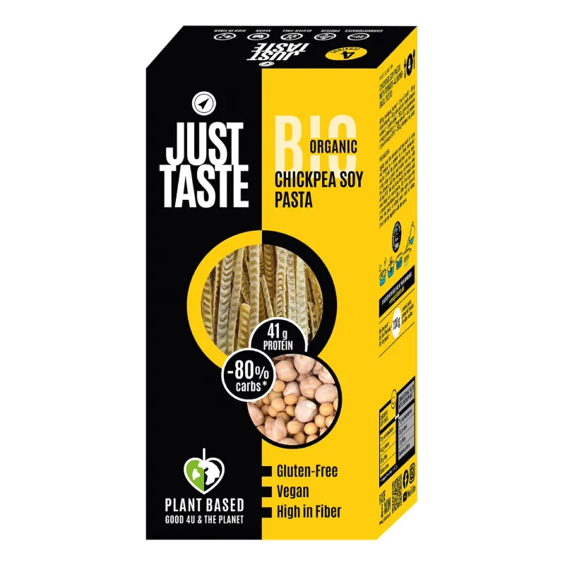 Makaron proteinowy z soi i ciecierzycy bezglutenowy BIO 250 g – Just Taste