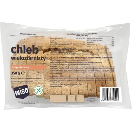 Chleb wieloziarnisty krojony bezglutenowy 350 g – WISO