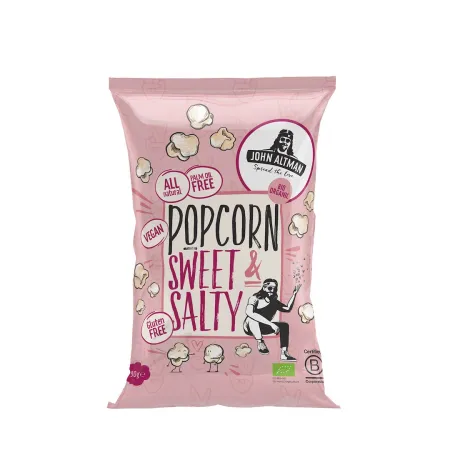 Popcorn słodko-słony bezglutenowy BIO 90 g – John Altman