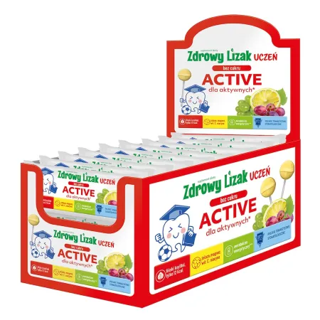 LIZAK O SMAKU WINOGRONO - CYTRYNA DLA AKTYWNYCH BEZ CUKRU BEZGLUTENOWY 6 g - MNIAM MNIAM STARPHARMA (UCZEŃ ACTIVE)