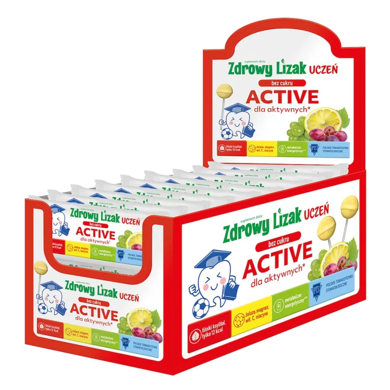 LIZAK O SMAKU WINOGRONO - CYTRYNA DLA AKTYWNYCH BEZ CUKRU BEZGLUTENOWY 6 g - MNIAM MNIAM STARPHARMA (UCZEŃ ACTIVE)