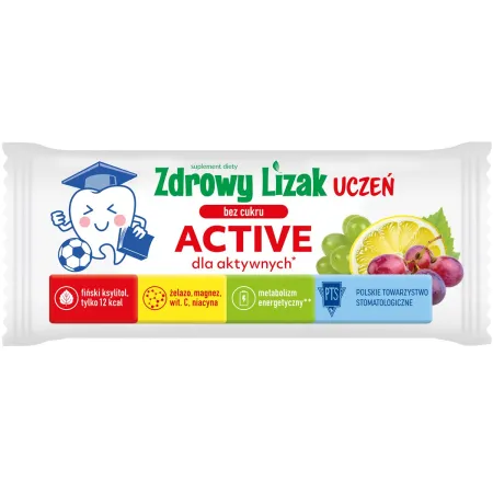 LIZAK O SMAKU WINOGRONO - CYTRYNA DLA AKTYWNYCH BEZ CUKRU BEZGLUTENOWY 6 g - MNIAM MNIAM STARPHARMA (UCZEŃ ACTIVE)