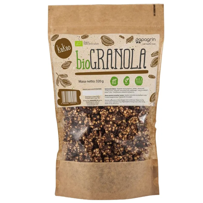Granola z Kakao BIO 320 g - Bez Dodatku Cukru i Glutenu