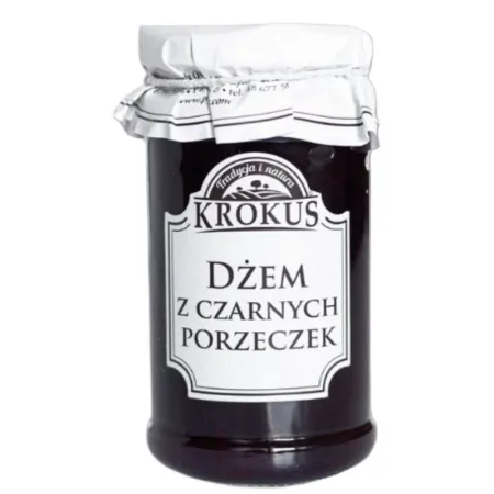 DŻEM Z CZARNYCH PORZECZEK O OBNIŻONEJ ZAWARTOŚCI CUKRU BEZGLUTENOWY 235 g - KROKUS
