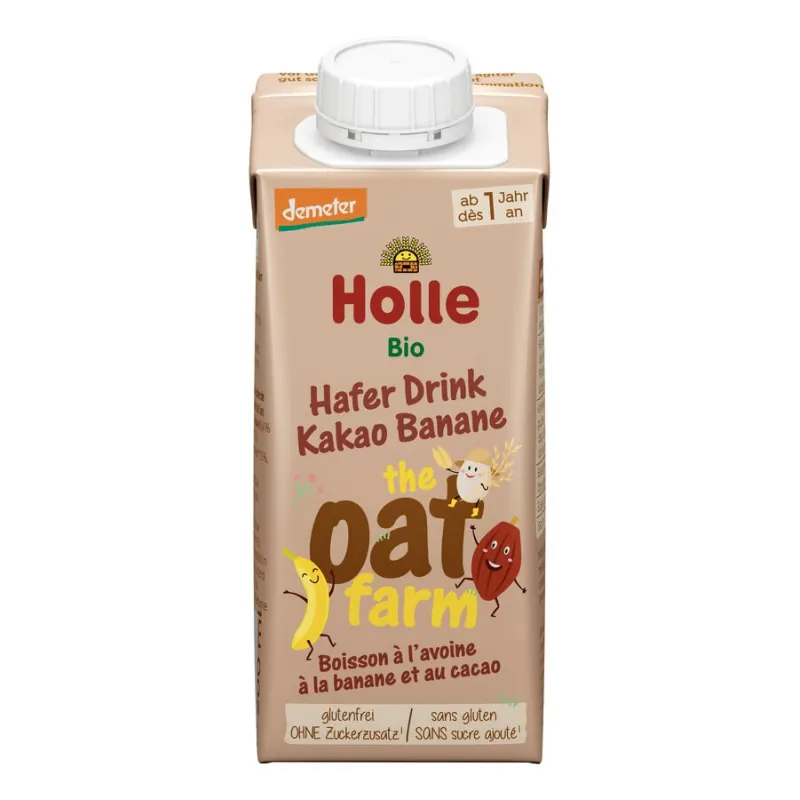 NAPÓJ OWSIANY BANAN - KAKAO BEZ DODATKU CUKRÓW BEZGLUTENOWY OD 1 ROKU DEMETER BIO 200 ml - HOLLE
