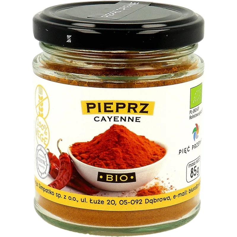 PIEPRZ CAYENNE BEZGLUTENOWY BIO 85 g - PIĘĆ PRZEMIAN