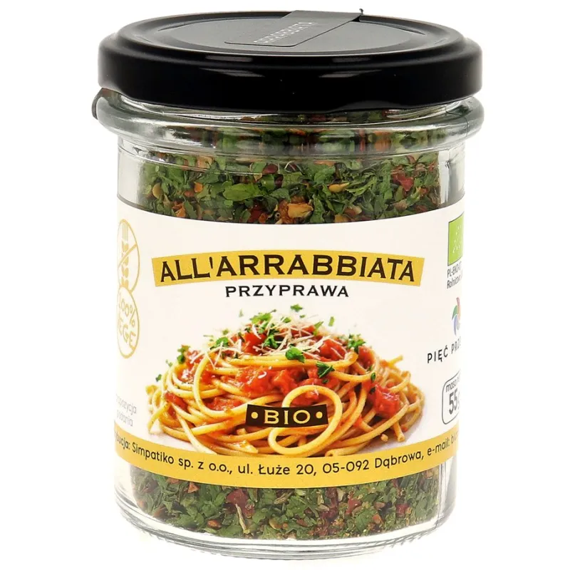 PRZYPRAWA ALL'ARRABBIATA BEZGLUTENOWA BIO 55 g - PIĘĆ PRZEMIAN
