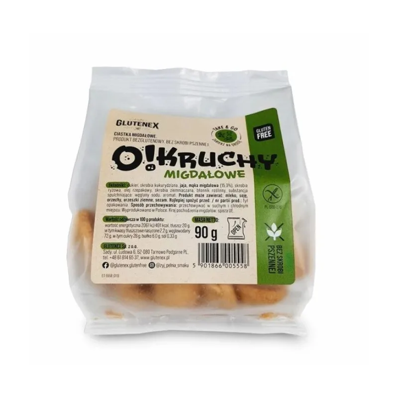 CIASTKA MIGDAŁOWE BEZGLUTENOWE O!KRUCHY 90 g - GLUTENEX