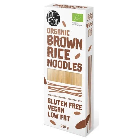 MAKARON (RYŻOWY RAZOWY) NOODLE BEZGLUTENOWY BIO 250 g - DIET-FOOD
