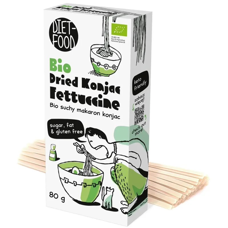 MAKARON (SUCHY KONJAC) FETTUCCINE BEZGLUTENOWY BIO 80 g - DIET-FOOD