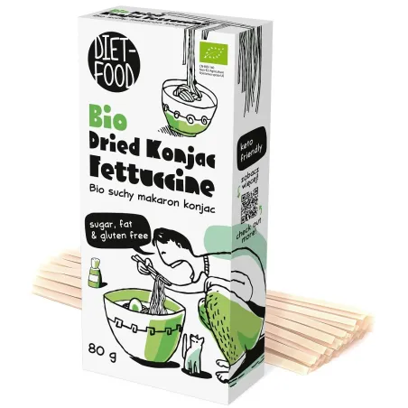 MAKARON (SUCHY KONJAC) FETTUCCINE BEZGLUTENOWY BIO 80 g - DIET-FOOD