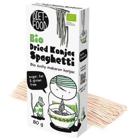 MAKARON (SUCHY KONJAC) SPAGHETTI BEZGLUTENOWY BIO 80 g - DIET-FOOD