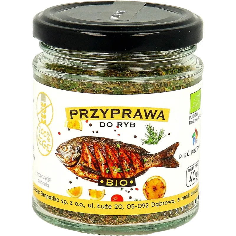 PRZYPRAWA DO RYB BEZGLUTENOWA BIO 40 g - PIĘĆ PRZEMIAN