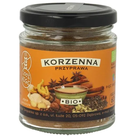 PRZYPRAWA KORZENNA BEZGLUTENOWA BIO 60 g - PIĘĆ PRZEMIAN