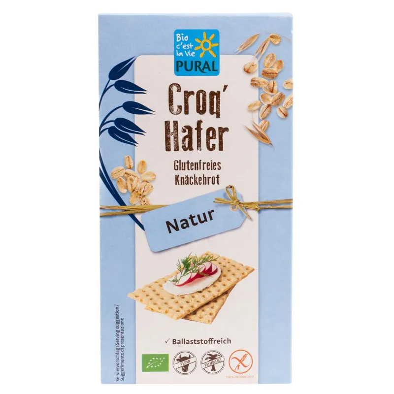 PIECZYWO CHRUPKIE BŁONNIKOWE OWSIANE BEZGLUTENOWE BIO 160 g - PURAL