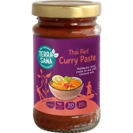 PASTA TAJSKA CZERWONE CURRY BEZGLUTENOWA BIO 120 g - TERRASANA