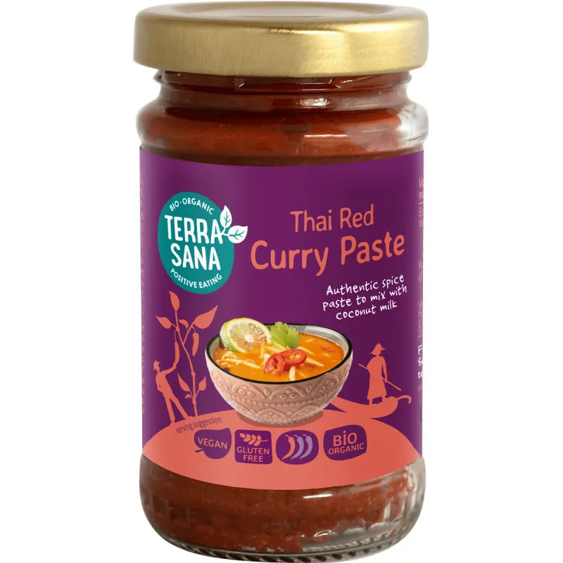 PASTA TAJSKA CZERWONE CURRY BEZGLUTENOWA BIO 120 g - TERRASANA
