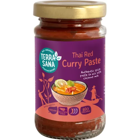 PASTA TAJSKA CZERWONE CURRY BEZGLUTENOWA BIO 120 g - TERRASANA