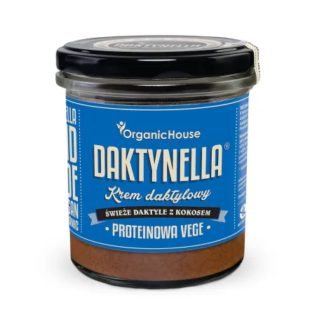 KREM PROTEINOWY KOKOS - DAKTYLE MEDJOOL BEZGLUTENOWY BIO 280 g - ORGANICHOUSE (DAKTYNELLA)