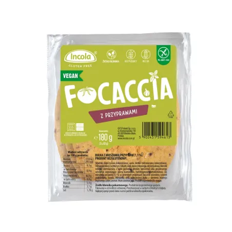 BUŁKI FOCACCIA Z PRZYPRAWAMI BEZGLUTENOWE (3 szt.) 180 g - INCOLA