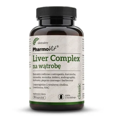 KAPSUŁKI NA WSPARCIE WĄTROBY LIVER COMPLEX 90 szt. - PHARMOVIT (CLASSIC)