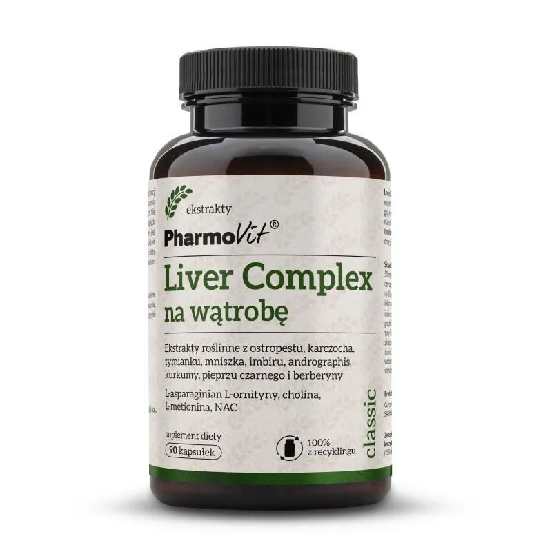 KAPSUŁKI NA WSPARCIE WĄTROBY LIVER COMPLEX 90 szt. - PHARMOVIT (CLASSIC)