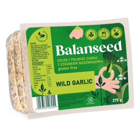 CHLEB Z PEŁNEGO ZIARNA Z CZOSNKIEM NIEDŹWIEDZIM KROJONY BEZGLUTENOWY 275 g - BALVITEN