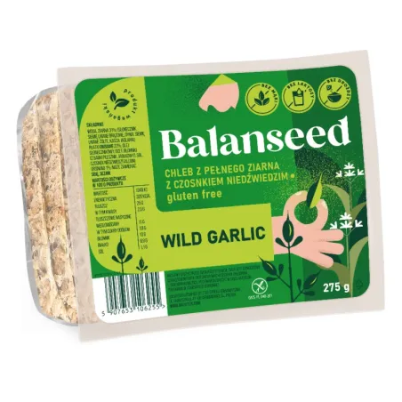 CHLEB Z PEŁNEGO ZIARNA Z CZOSNKIEM NIEDŹWIEDZIM KROJONY BEZGLUTENOWY 275 g - BALVITEN